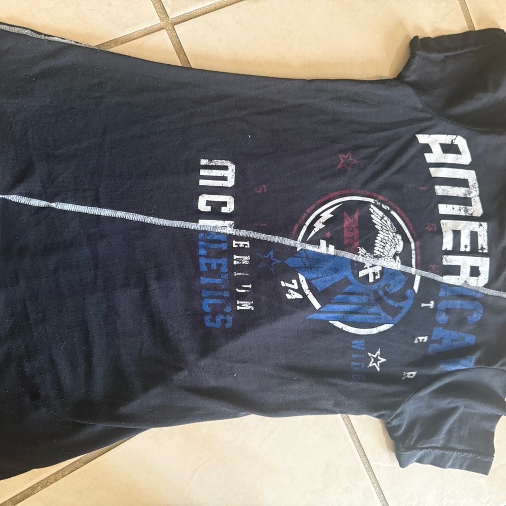 American Fighter red White blue Short Sleeve Tee